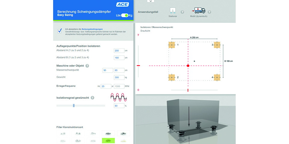 Nieuw bij ACE: online calculatietool voor trillingsdemping