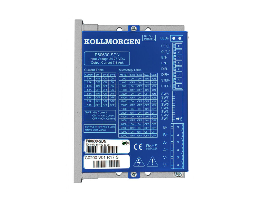 Kollmorgen launches the advanced P8000 series with the new P80630-SDN Stepper Drive