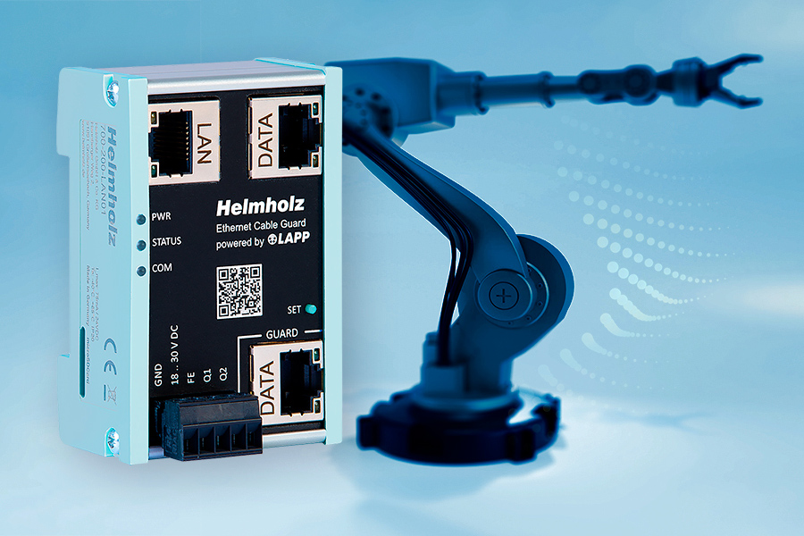 Helmholz presenteert de Ethernet Cable Guard, een innovatief monitorapparaat voor Ethernet datakabels in de 100Base-TX klasse